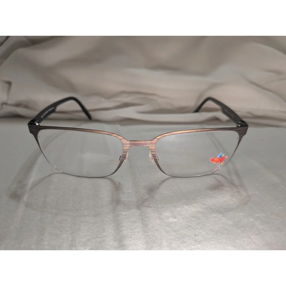 Maui Jim MJO 2103-80M 53-19-140 Mens Eyeglasses Frames Pewter Brown Woodgrain